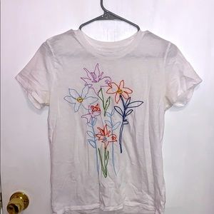 Lucky Brand white flower tee